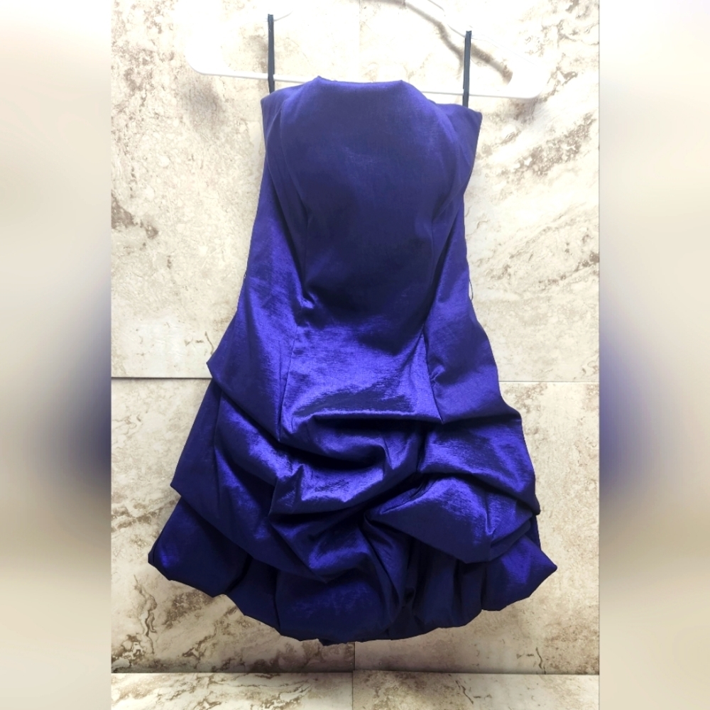 Jessica McClintock deep metallic purple cocktail dress sz6 90's